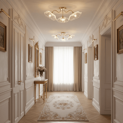 Lotus Leaf Glass Ceiling Lamp