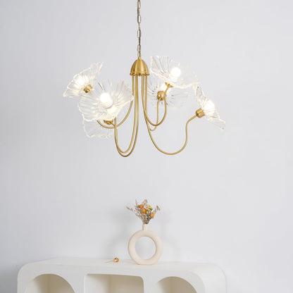 Lotus Leaf Glass Chandelier