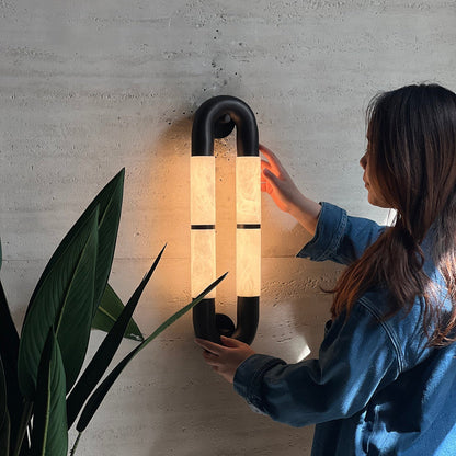 Luma Arc Twin Alabaster Sconce