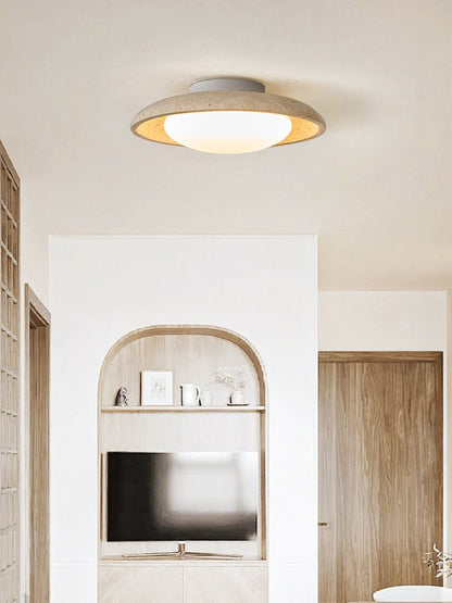 Lunara Yellow Travertine Ceiling Light