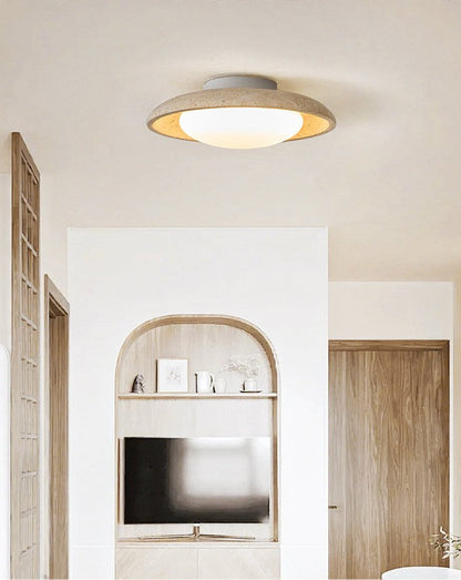Lunara Yellow Travertine Ceiling Light