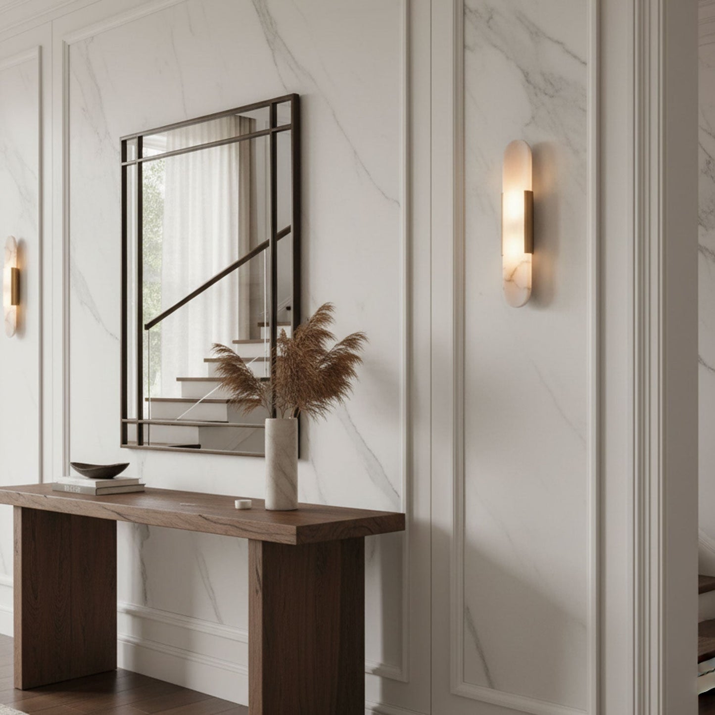 Melange Elongated Alabaster Wall Lamp