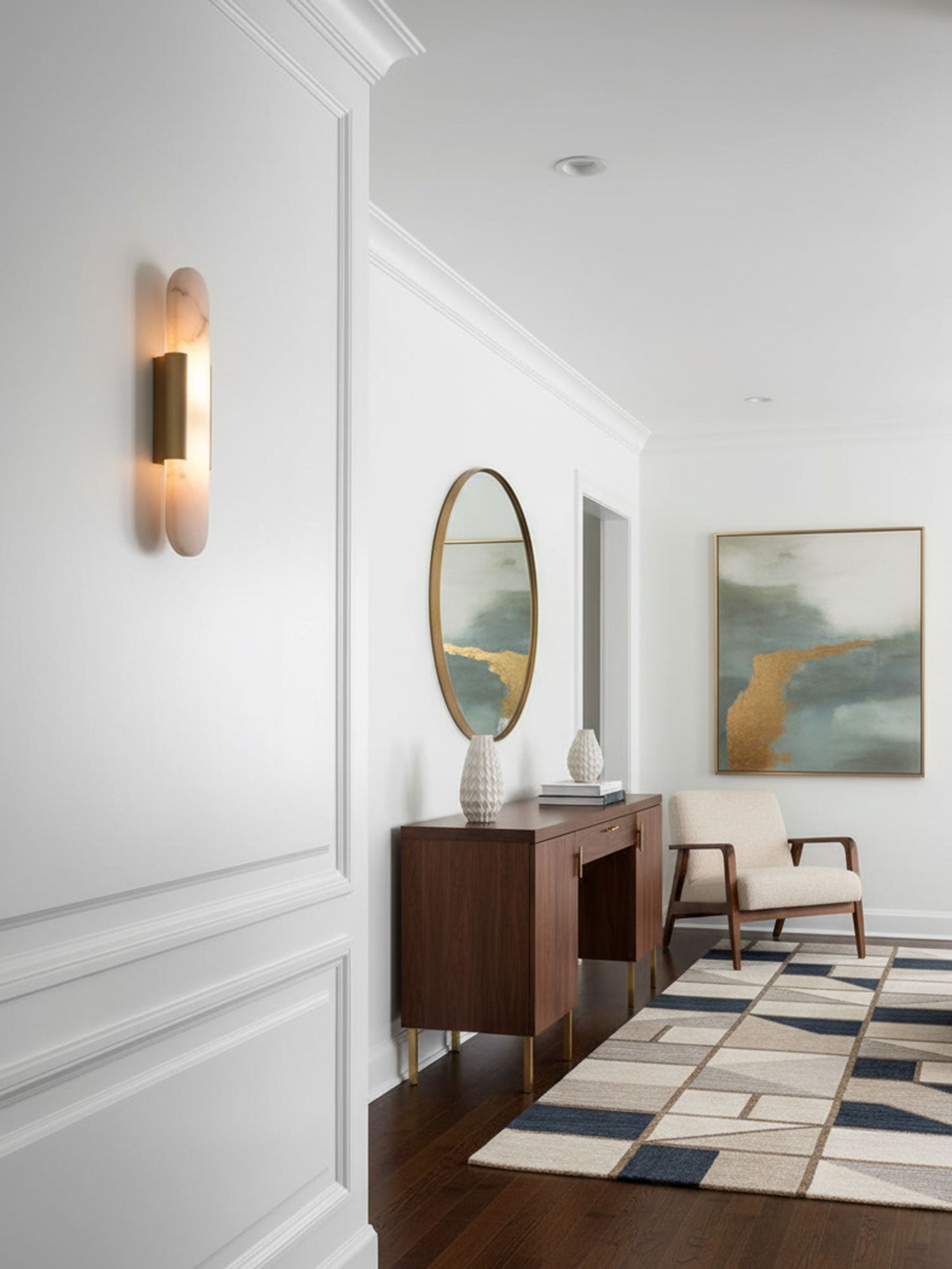 Melange Elongated Alabaster Wall Lamp