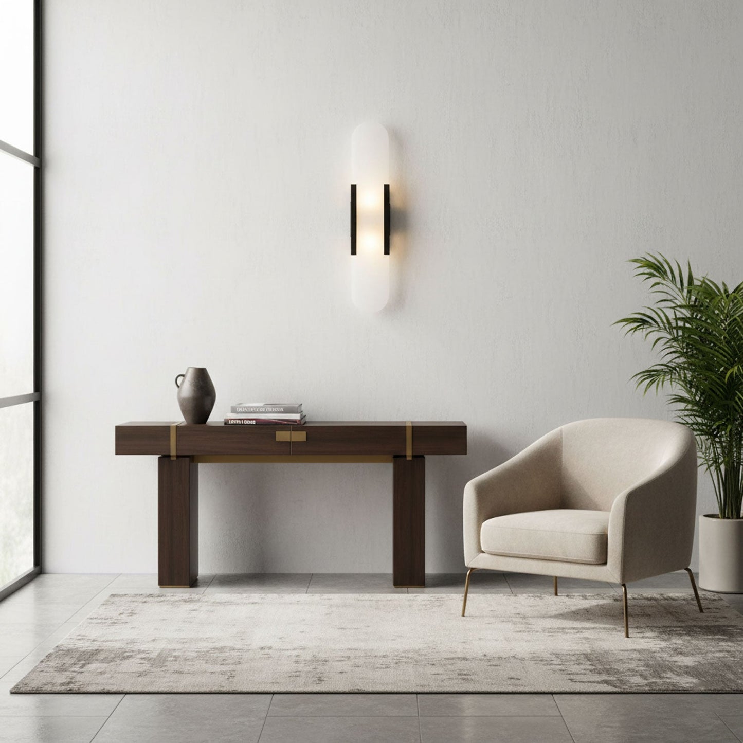 Melange Elongated Alabaster Wall Lamp