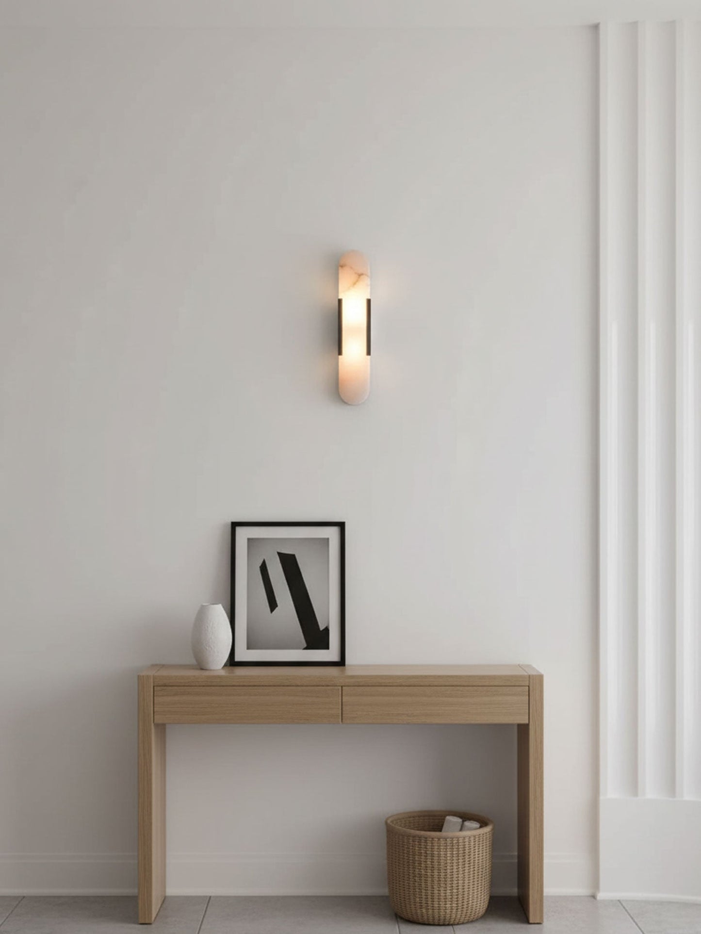 Melange Elongated Alabaster Wall Lamp