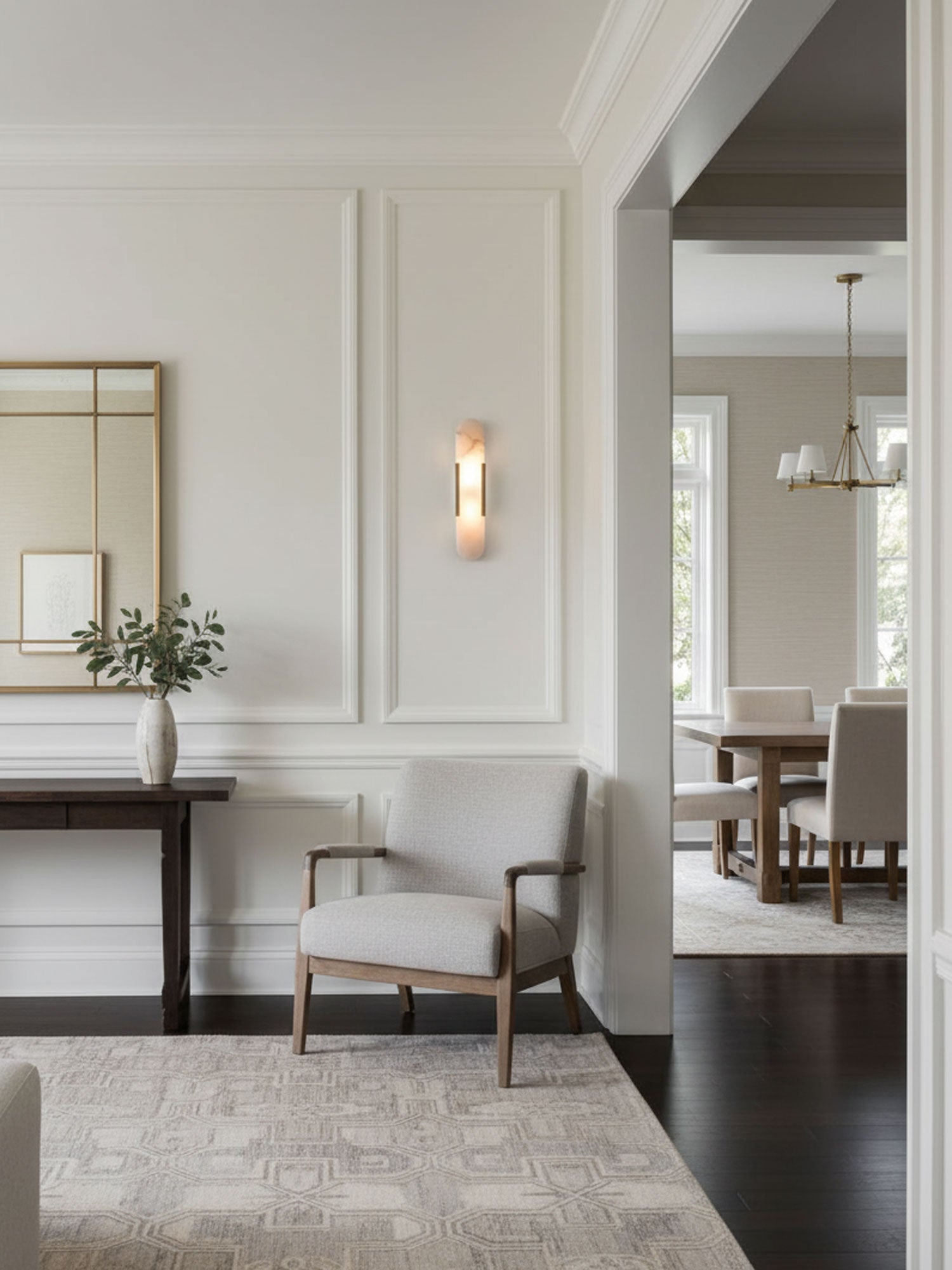 Melange Elongated Alabaster Wall Lamp