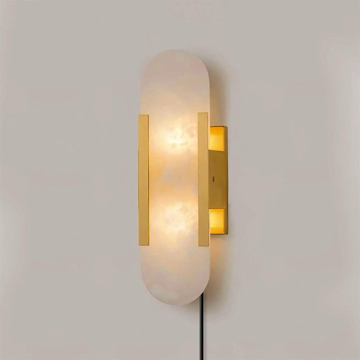 Melange Elongated Alabaster Plug-in Sconce