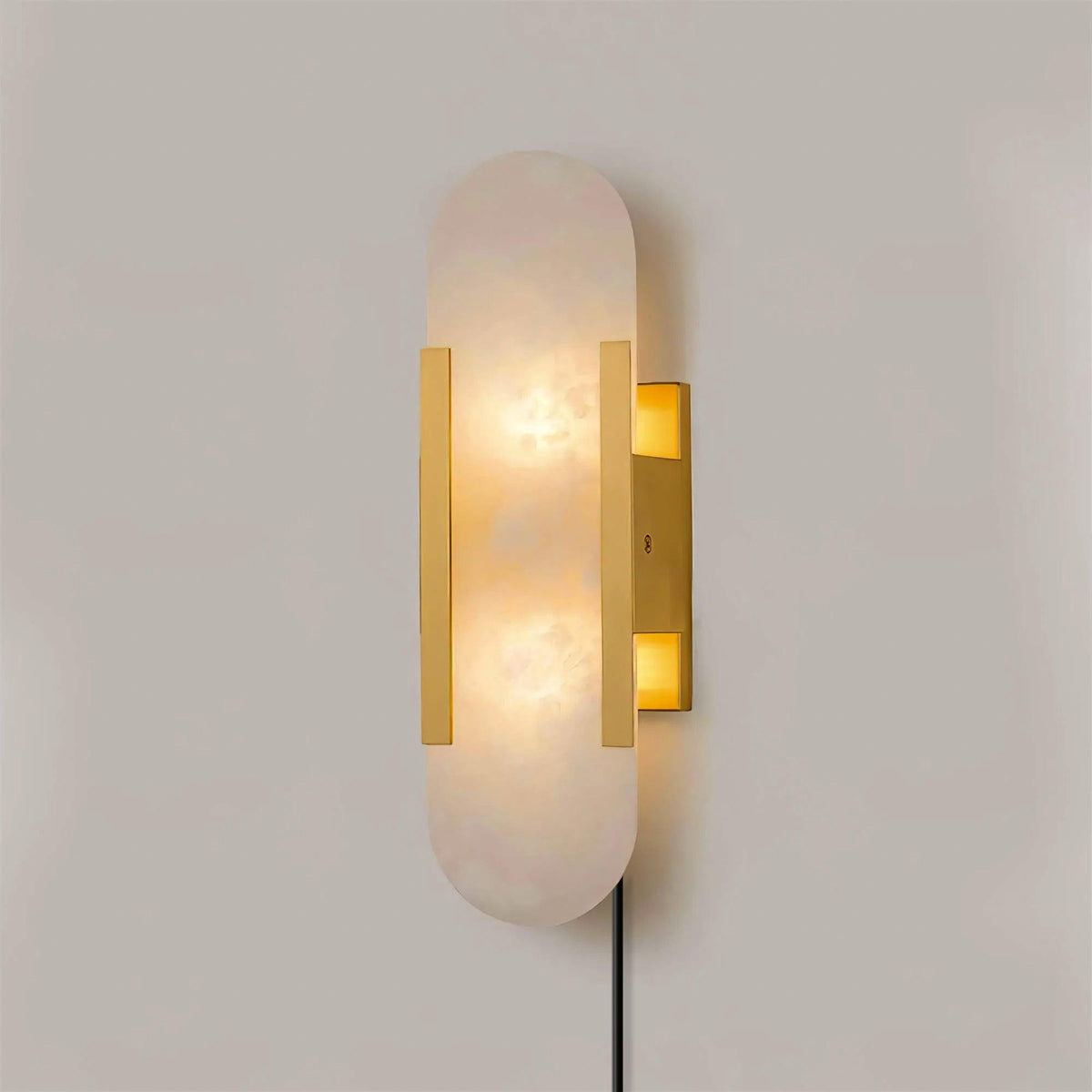 Melange Elongated Alabaster Plug-in Sconce
