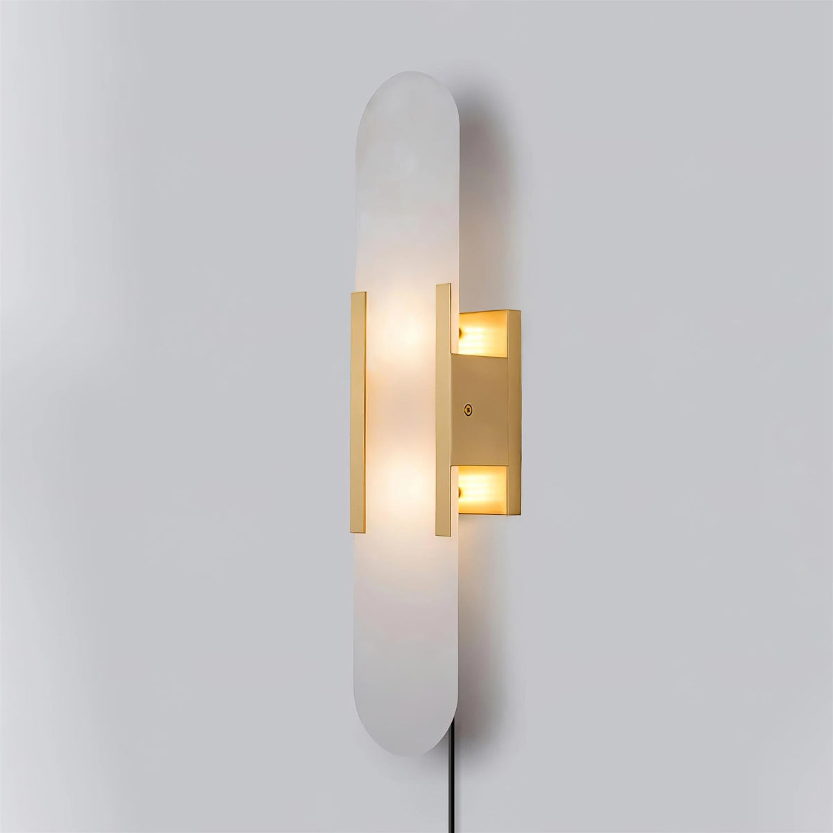 Melange Elongated Alabaster Plug-in Sconce