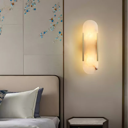 Melange Elongated Alabaster Plug-in Sconce