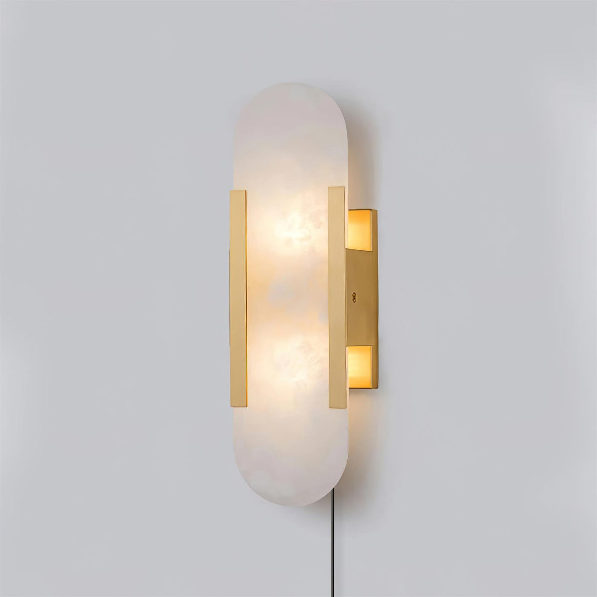 Melange Elongated Alabaster Plug-in Sconce
