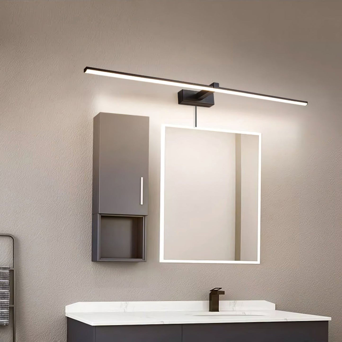 Linear Mirror Plug-in Wall Light