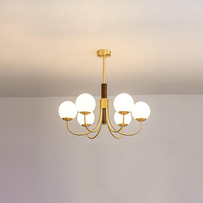 Midas Touch Walnut Sphere Chandelier