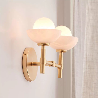 Milo Alabaster Double Wall Light