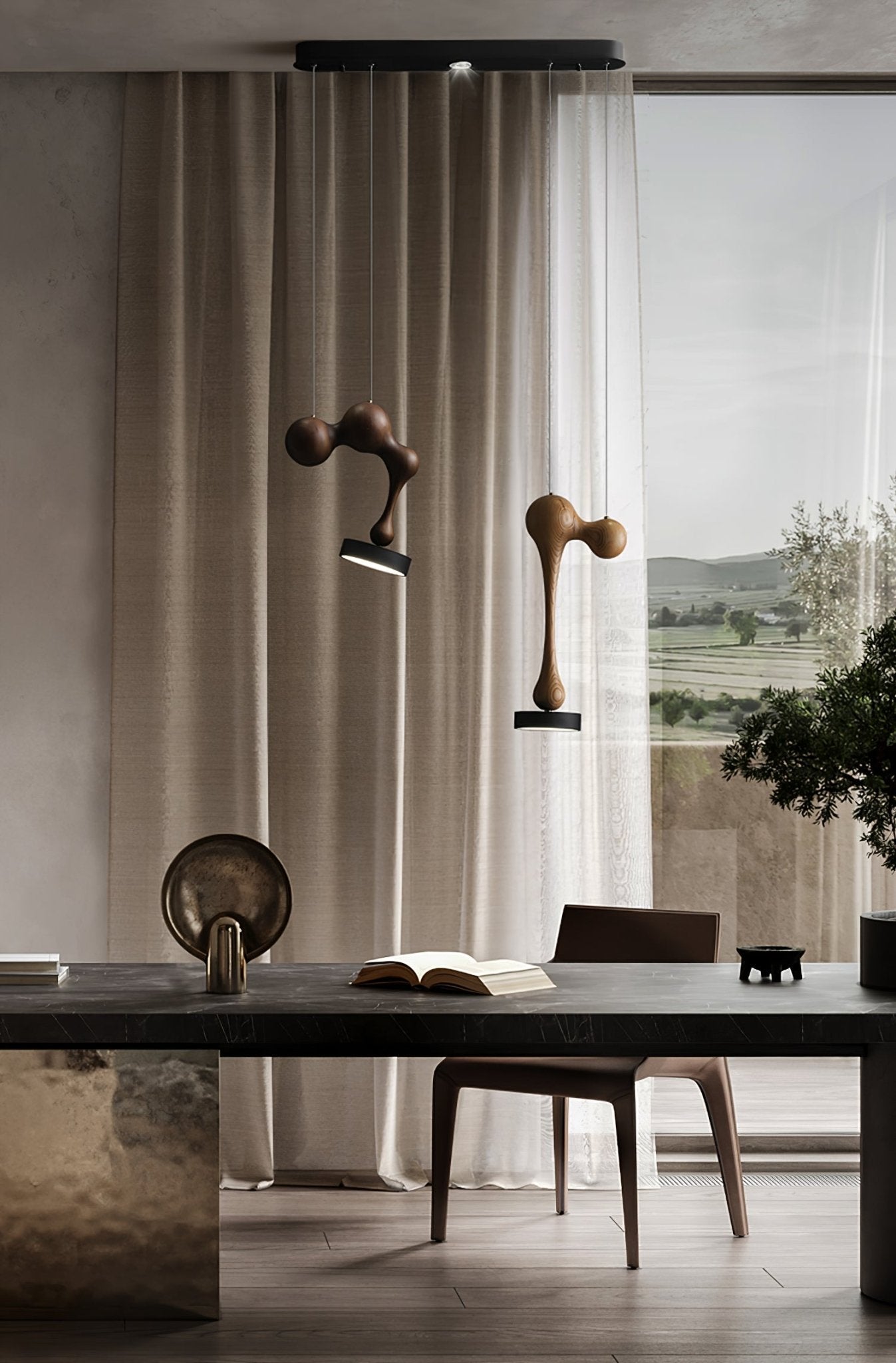 Molecule Wooden Pendant Light