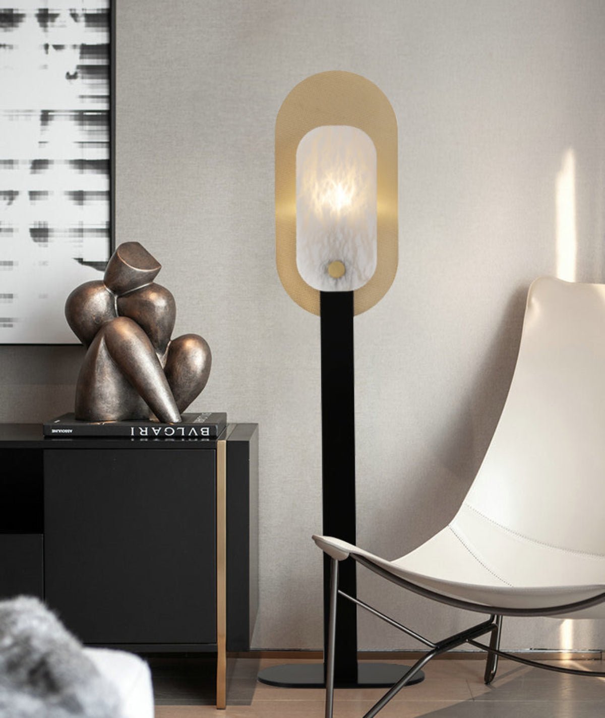 Mosaic Elegance Alabaster Floor Lamp