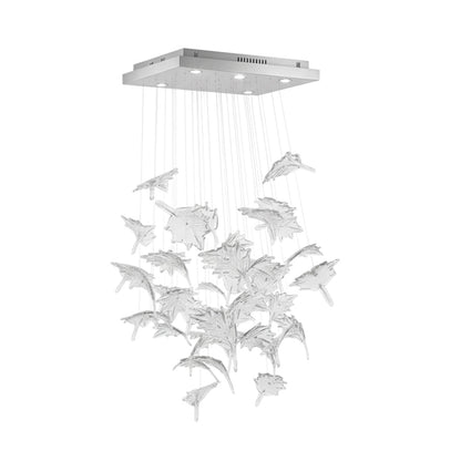 Multicolor Crystal Maple Leaf Chandelier