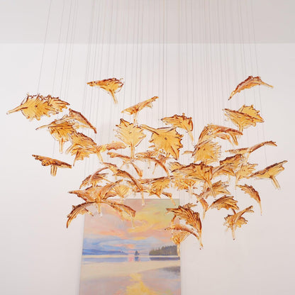 Multicolor Crystal Maple Leaf Chandelier