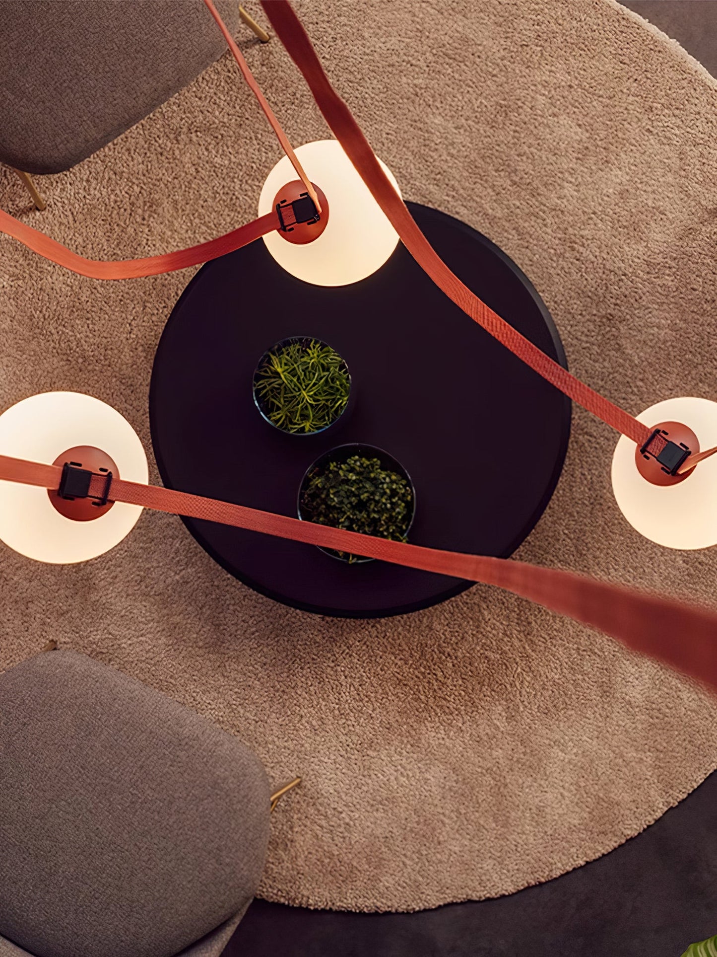 Multiple Belt Art Pendant Light