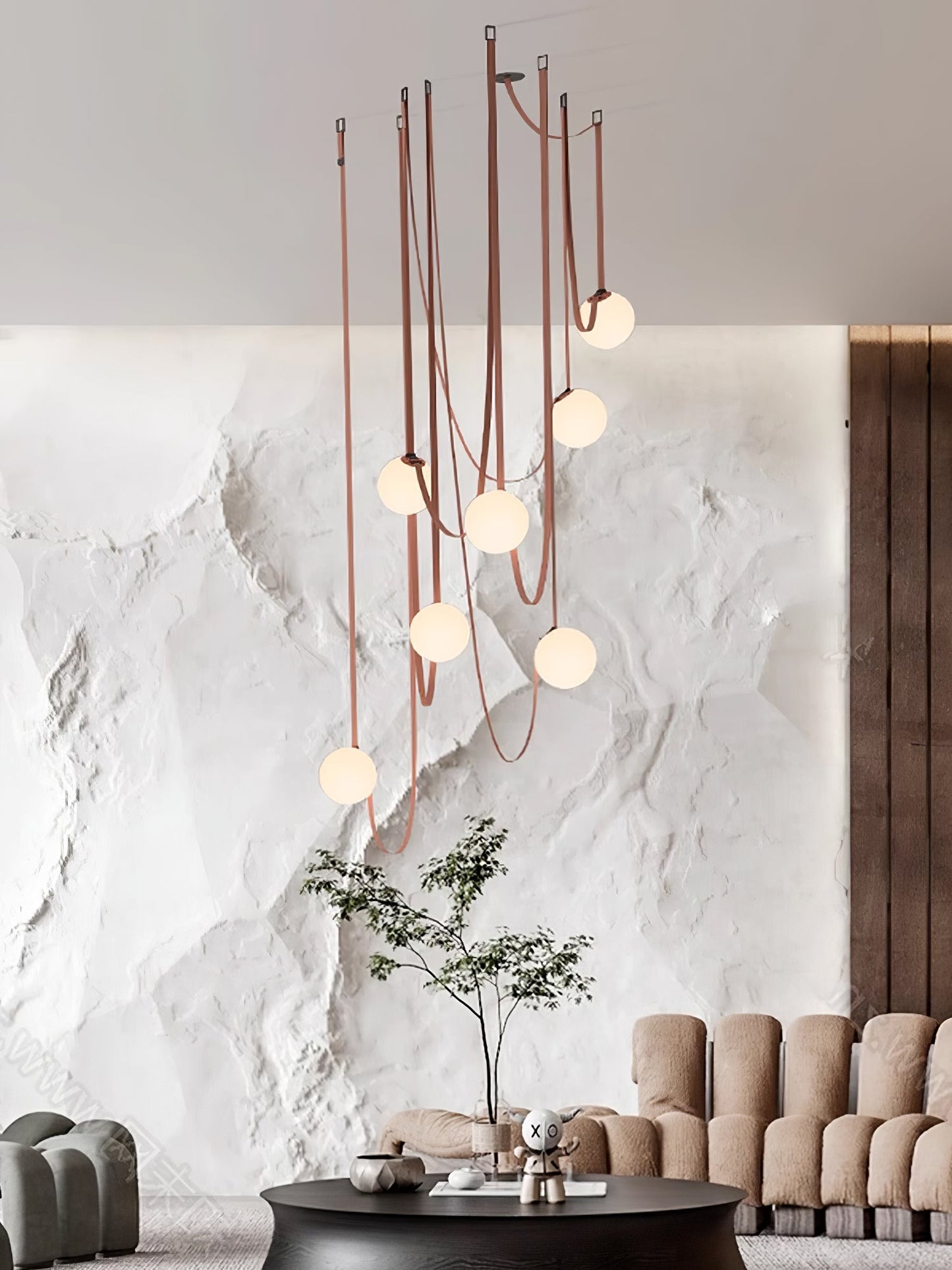 Multiple Belt Art Pendant Light