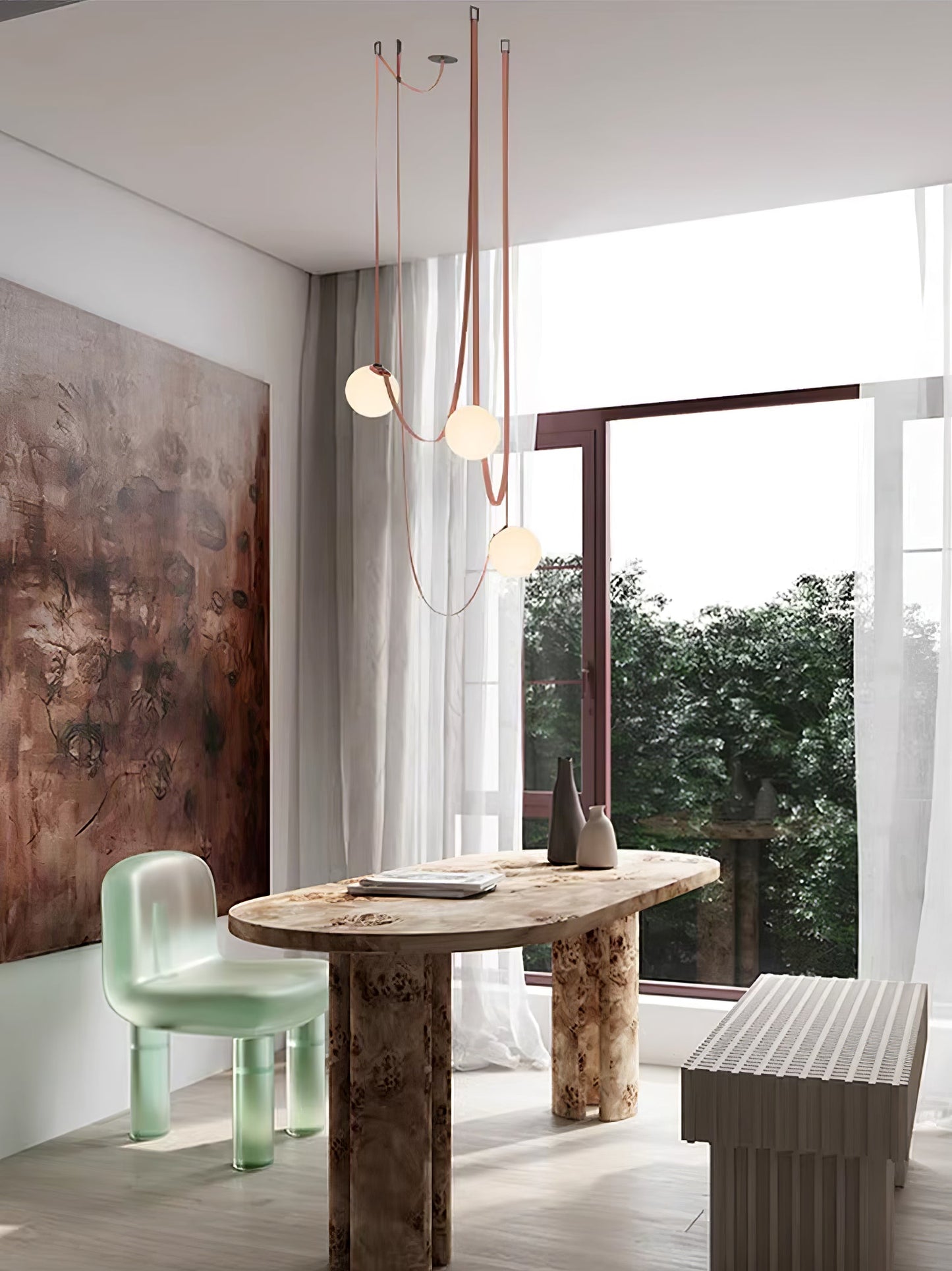 Multiple Belt Art Pendant Light