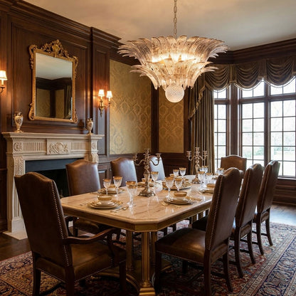 Murano Palmette Transparent Chandelier