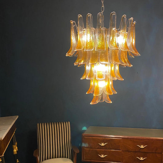 Amber Murano Glass Petals Chandelier