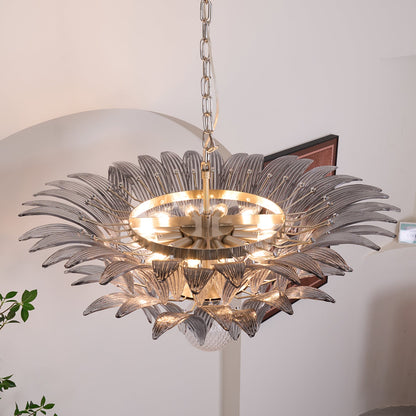 Murano Palmette Transparent Chandelier