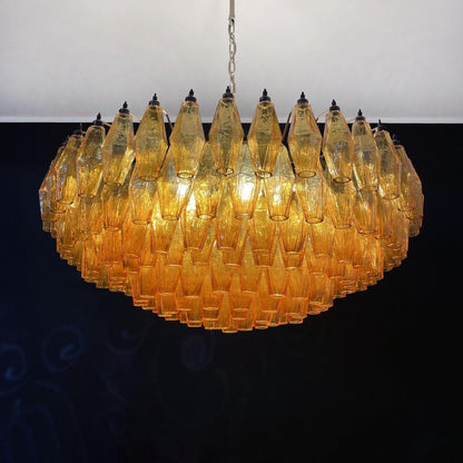 Murano Rhombus Amber Glass Chandelier