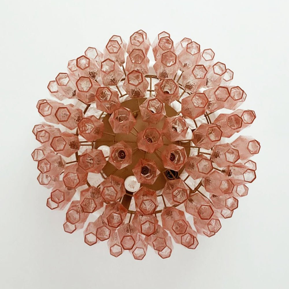 Murano Rhombus Pink Glass Ceiling Lamp
