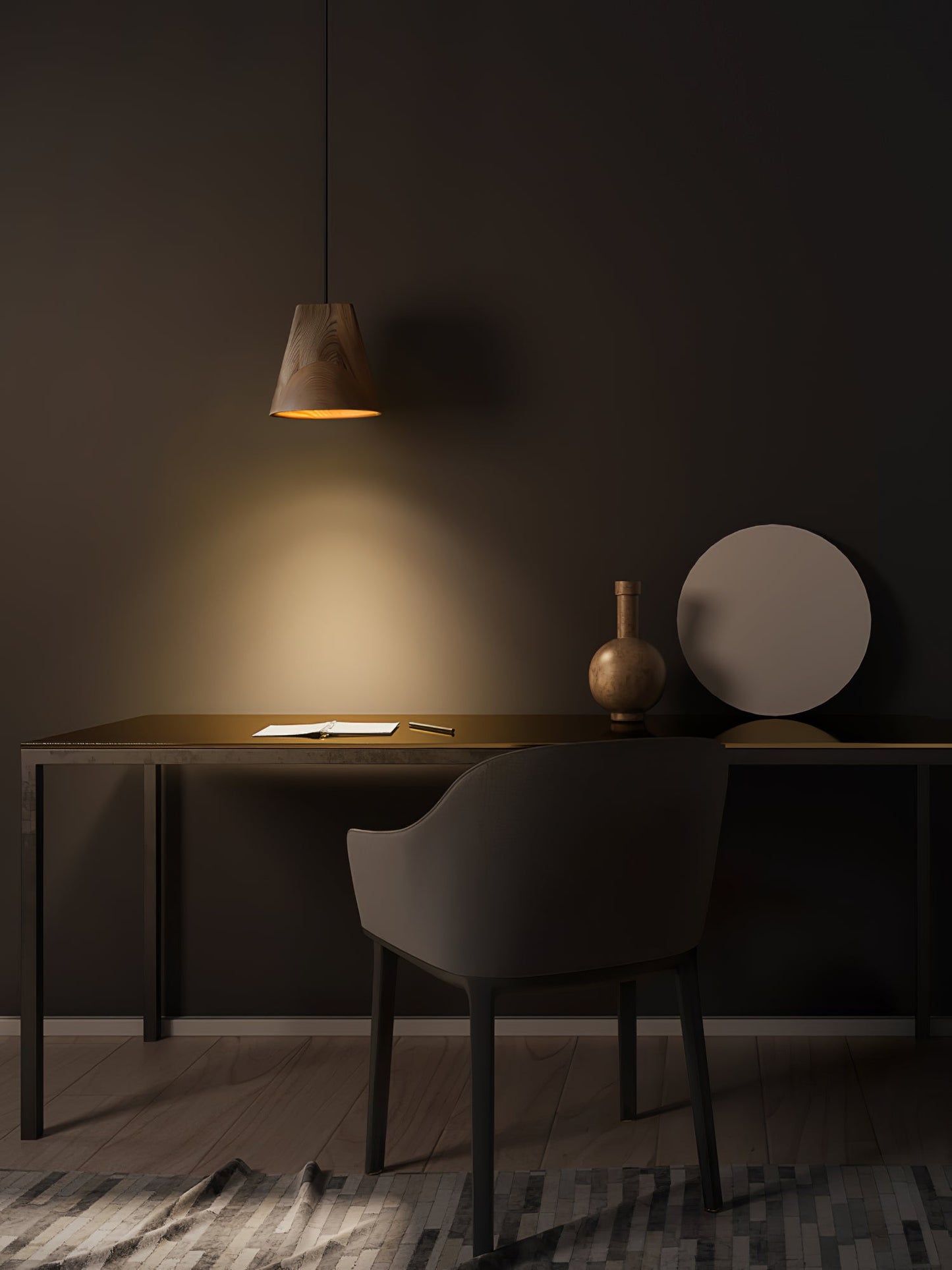 Nordic Tilted Wood Pendant Light