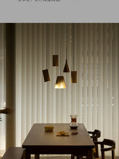 Nordic Tilted Wood Pendant Light