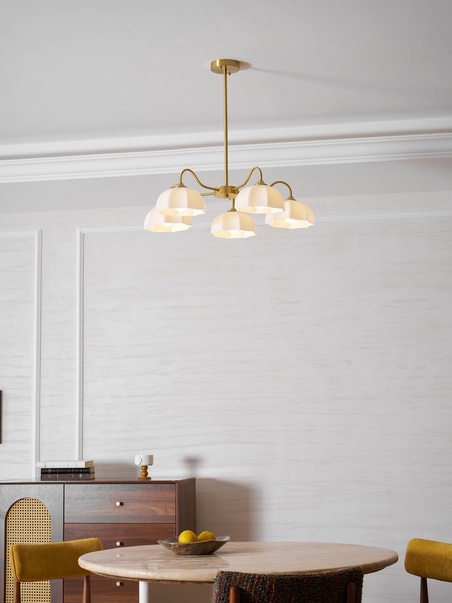 Octagonal Glass Bowl Chandelier