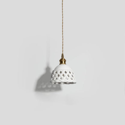 Openwork Ceramic Pendant Swag Light
