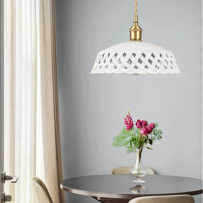 Openwork Ceramic Pendant Swag Light