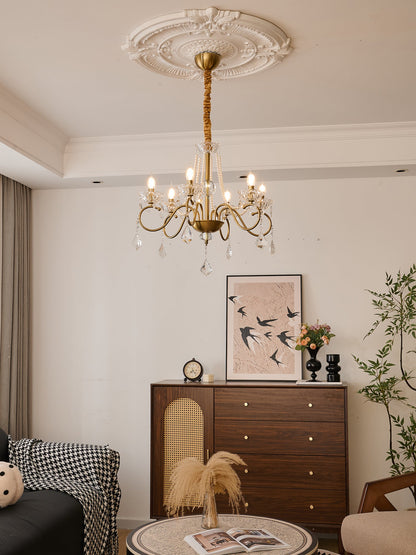 Opulent Pearl Crystal Chandelier