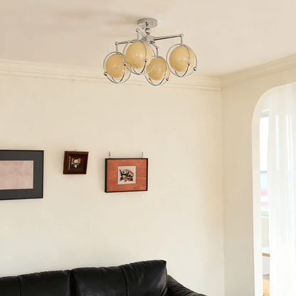Orb Cage Semi Ceiling Lamp