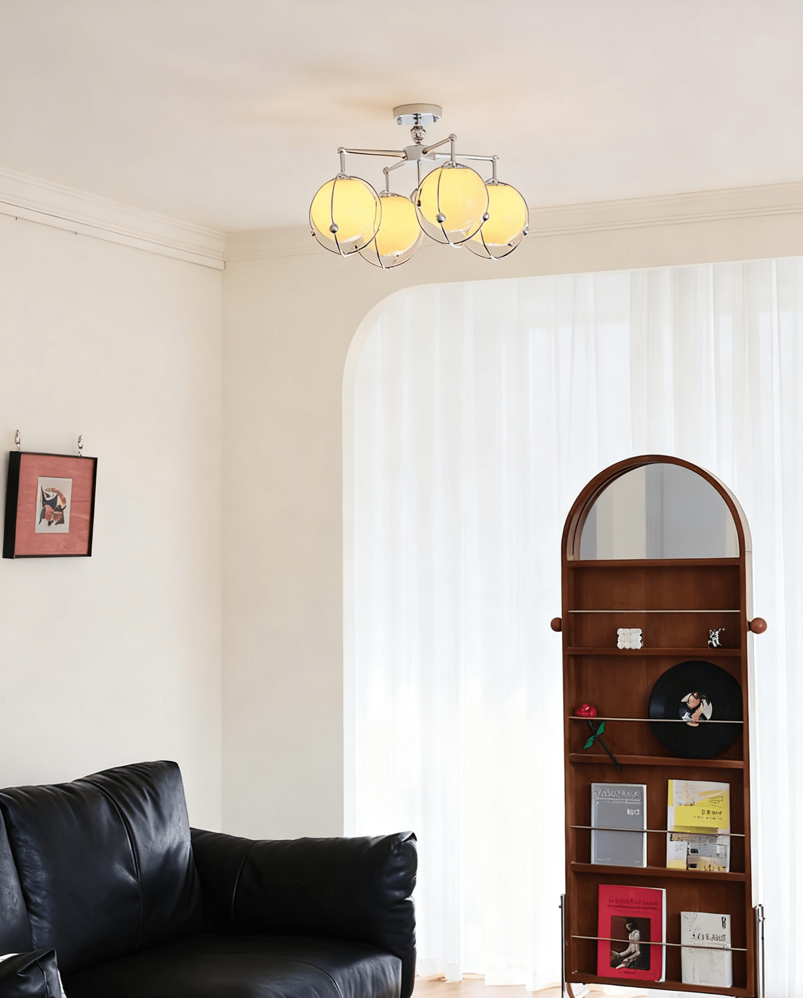 Orb Cage Semi Ceiling Lamp