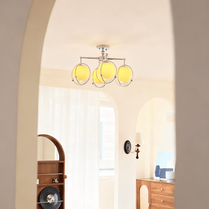 Orb Cage Semi Ceiling Lamp