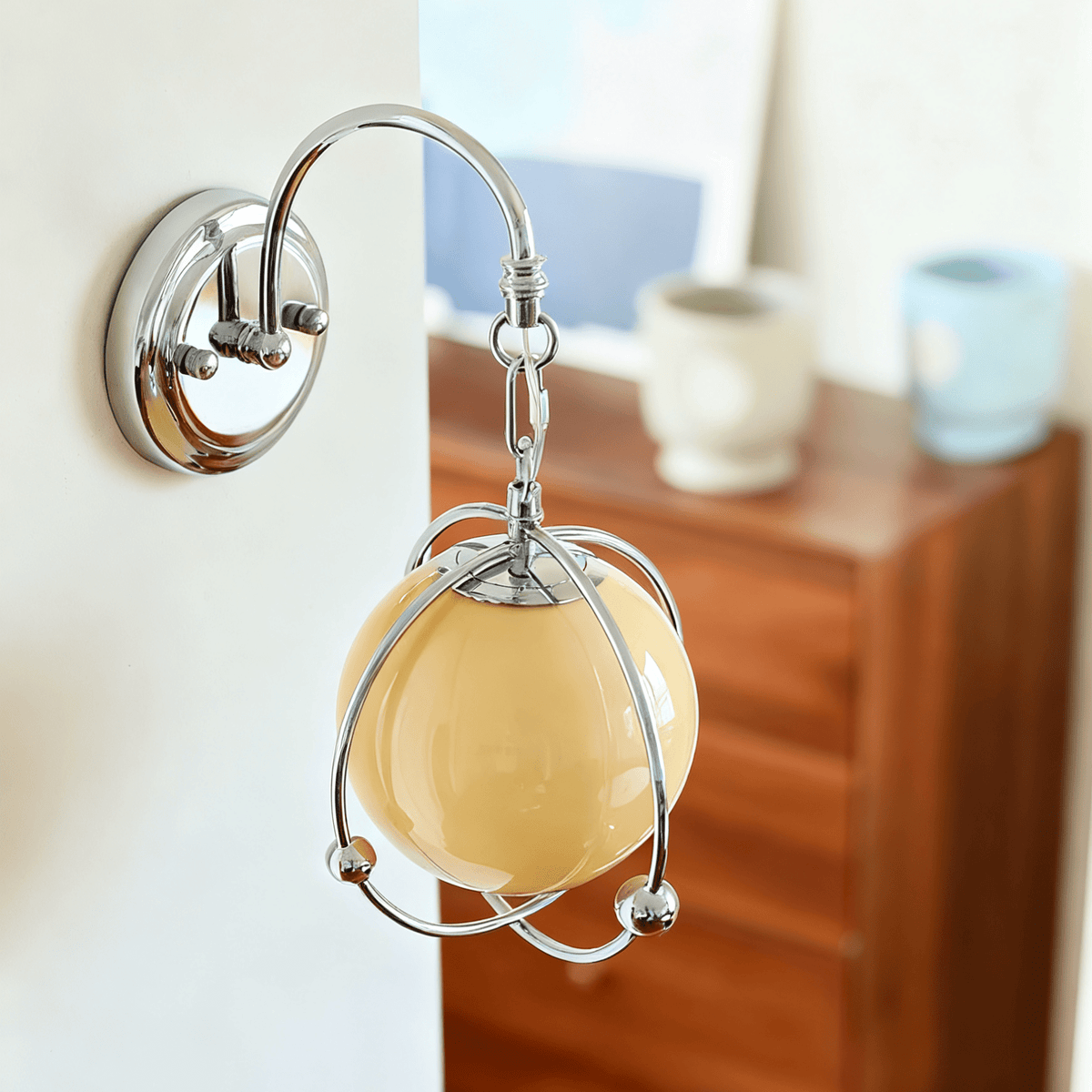 Orb Cage Semi Wall Lamp