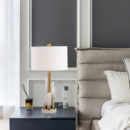Orbit Metal Alabaster Table Lamp