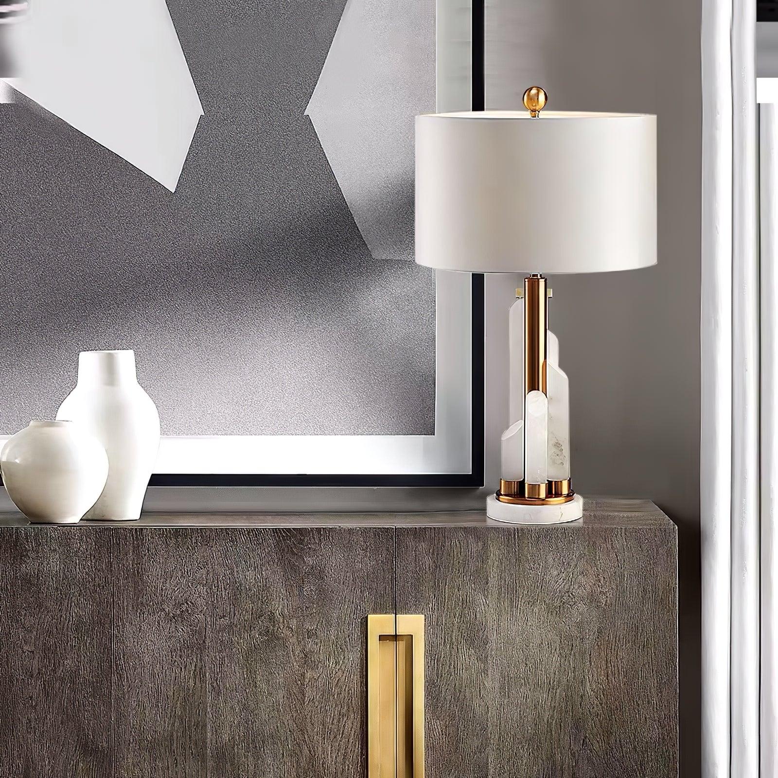 Orbit Metal Alabaster Table Lamp