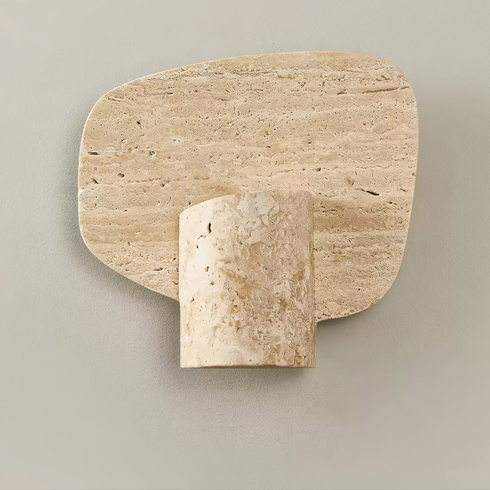 Organic Travertine Cylinder Wall Light