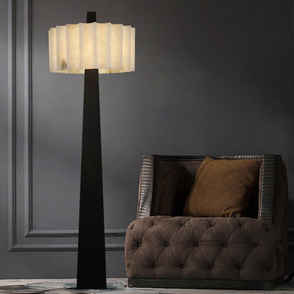 Origami Pleat Alabaster Floor Lamp