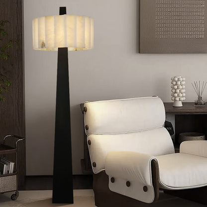 Origami Pleat Alabaster Floor Lamp