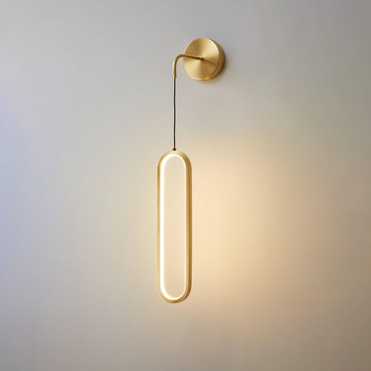 Oval LED Brass Wall Lamp