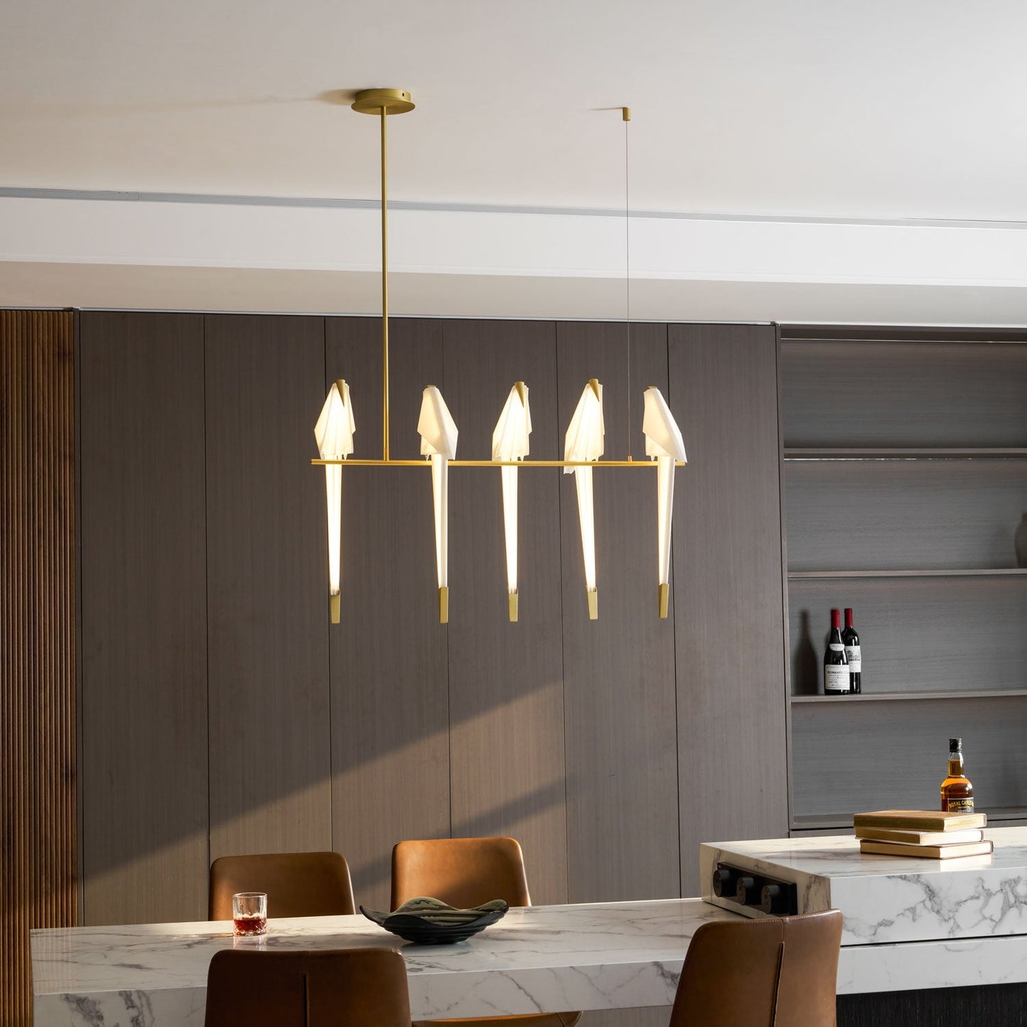 Paper Crane Bird LED Chandelier