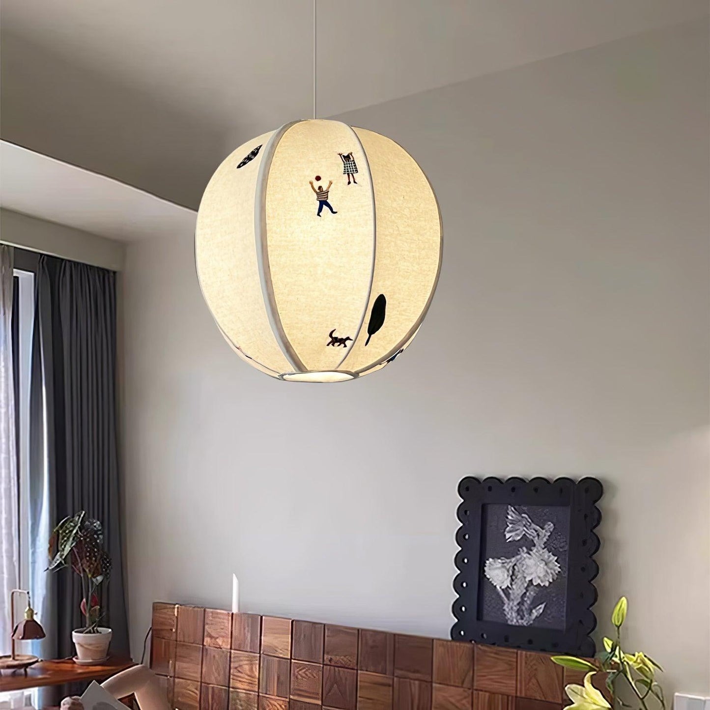 Park Embroidered Textile Pendant Lamp