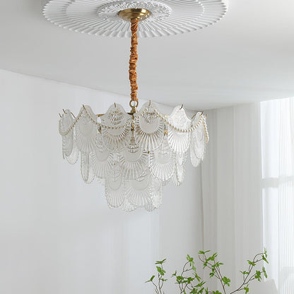 Pearl Glass Shell Chandelier