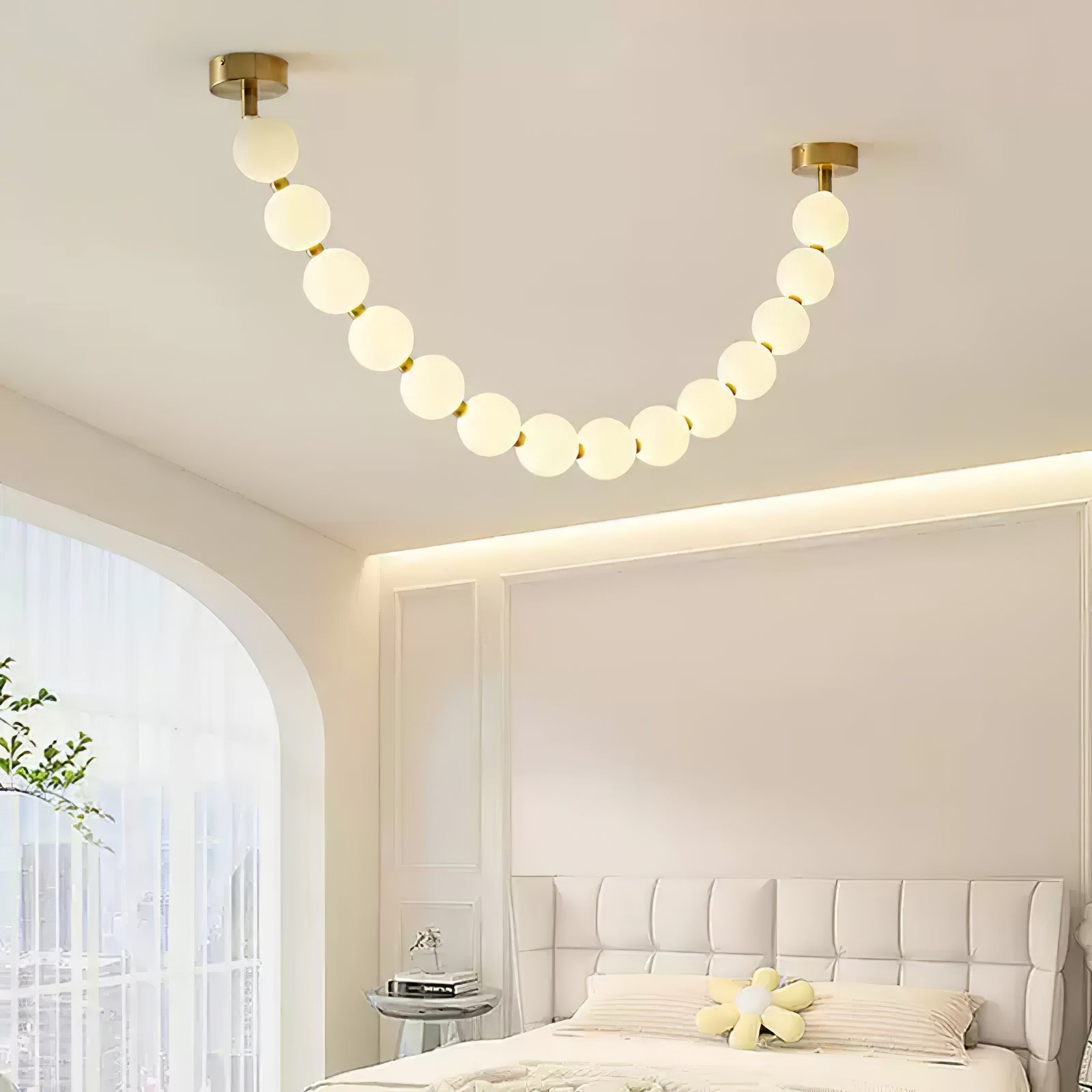Pearl Glass Necklace Balls Chandelier